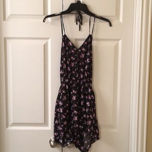 Black floral romper